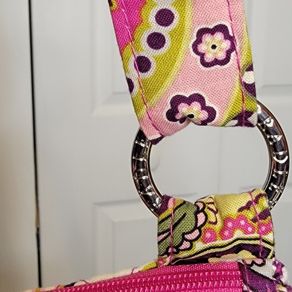 Vera Bradley Pink and Green Paisley Crossbody Bag - Picture 7 of 11
